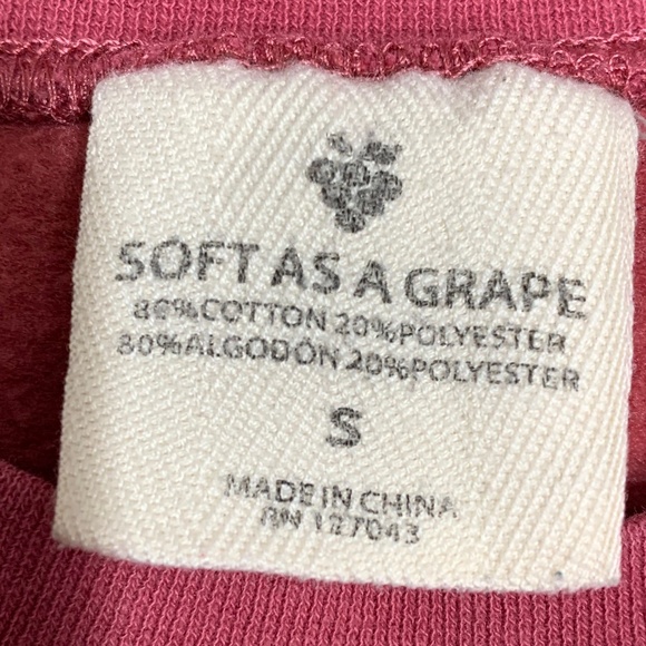Soft As A Grape Naples Sweatshirt Women’s Small Red Crewneck Pullover 80/20 Cott - Picture 5 of 6